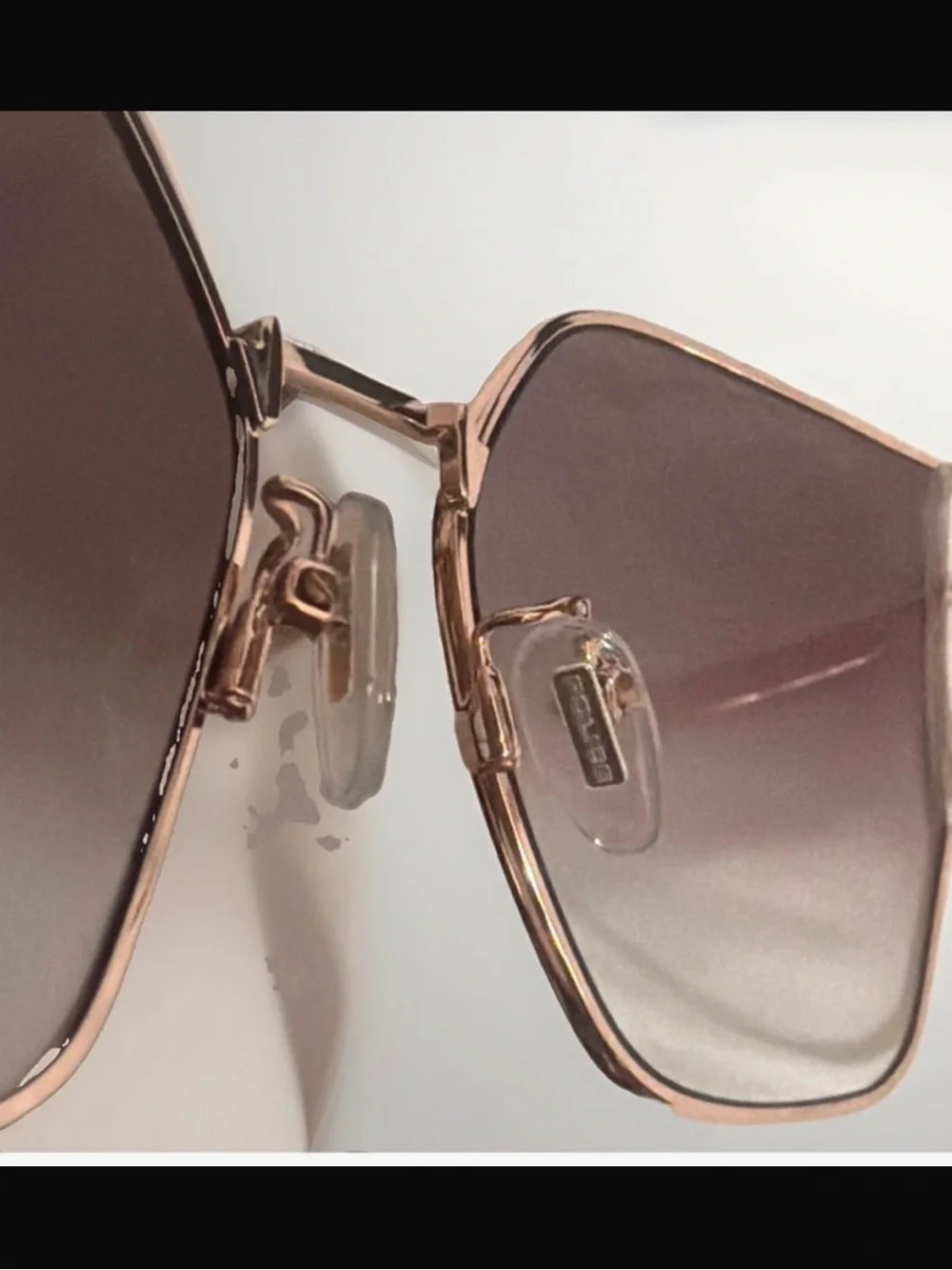 Police Gold Frame Sunglasses with Brown Gradient Lenses